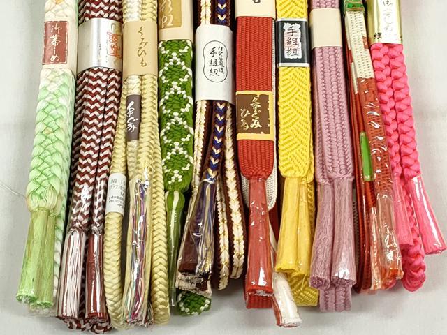 平和屋着物●和装小物　帯締め10本セット　高麗組　丸源氏　奈良組　金糸　逸品　未使用　CABK4993qe