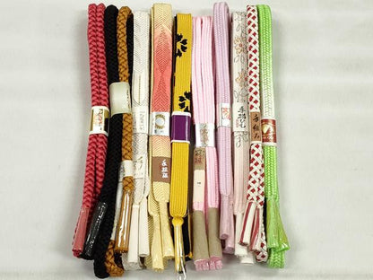 平和屋着物●和装小物　帯締め10本セット　高麗組　冠組　笹浪組　金糸　さが美扱い　逸品　未使用　CABK4995qe