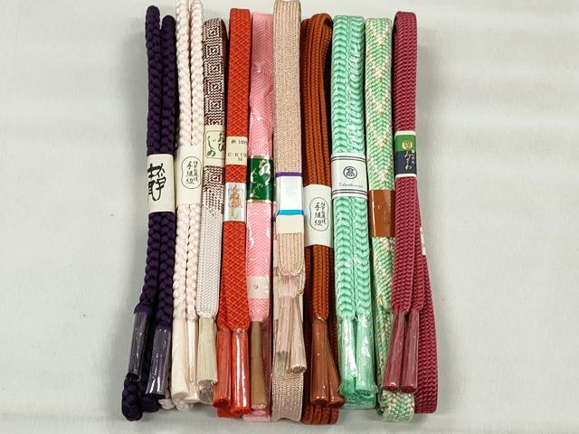 平和屋着物●和装小物　帯締め10本セット　高麗組　冠組　笹浪組　金糸　高島屋扱い　逸品　未使用　CABK4996qe