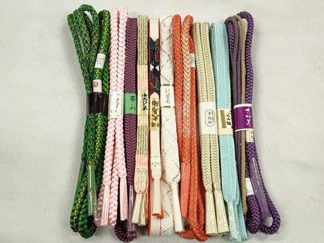 平和屋着物●和装小物　帯締め10本セット　唐組　礼装用　大島紬　金糸　さが美扱い　逸品　未使用　CABK4997qe