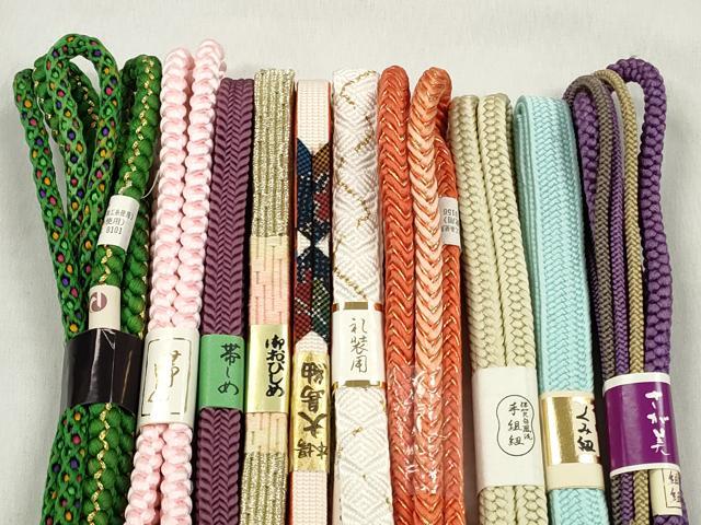 平和屋着物●和装小物　帯締め10本セット　唐組　礼装用　大島紬　金糸　さが美扱い　逸品　未使用　CABK4997qe
