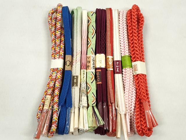平和屋着物●和装小物　帯締め10本セット　冠組　唐組　大和組　草木染め　金銀糸　さが美扱い　逸品　未使用　CABK4998qe