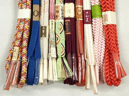 平和屋着物●和装小物　帯締め10本セット　冠組　唐組　大和組　草木染め　金銀糸　さが美扱い　逸品　未使用　CABK4998qe