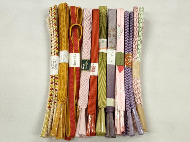 平和屋着物●和装小物　帯締め10本セット　高麗組　笹浪組　大和組　金銀糸　さが美・高島屋扱い　逸品　未使用　CABK5000qe