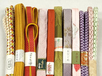 平和屋着物●和装小物　帯締め10本セット　高麗組　笹浪組　大和組　金銀糸　さが美・高島屋扱い　逸品　未使用　CABK5000qe