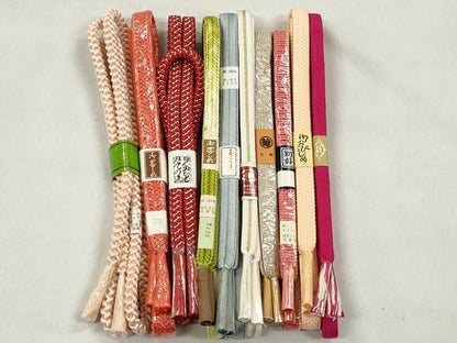 平和屋着物●和装小物　帯締め10本セット　高麗組　大和組　礼装用　金銀糸　三越扱い　逸品　未使用　CABK5005qe