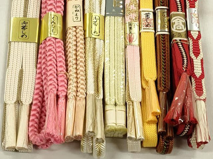 平和屋着物●和装小物　帯締め10本セット　礼装用　冠組　平源氏組　金糸　高島屋扱い　逸品　未使用　CABK5063qe