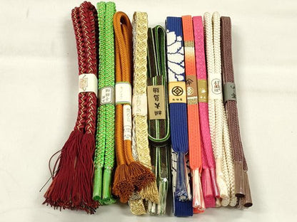 平和屋着物●和装小物　帯締め10本セット　礼装用　高麗組　奈良組　大島紬　金銀糸　松坂屋扱い　逸品　未使用　CABK5069qe