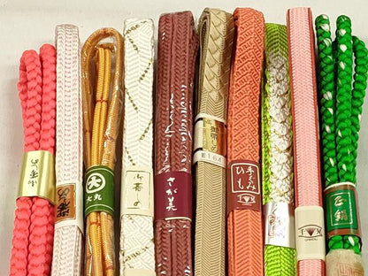 平和屋着物●和装小物　帯締め10本セット　礼装用　冠組　笹浪組　金糸　さが美扱い　大丸扱い　逸品　未使用　CABK5070qe
