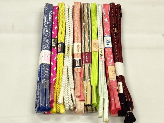 平和屋着物●和装小物　帯締め10本セット　御岳組　大和組　金糸　さが美扱い　逸品　未使用　CABK5071qe