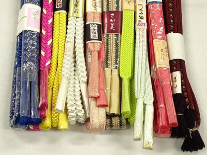平和屋着物●和装小物　帯締め10本セット　御岳組　大和組　金糸　さが美扱い　逸品　未使用　CABK5071qe