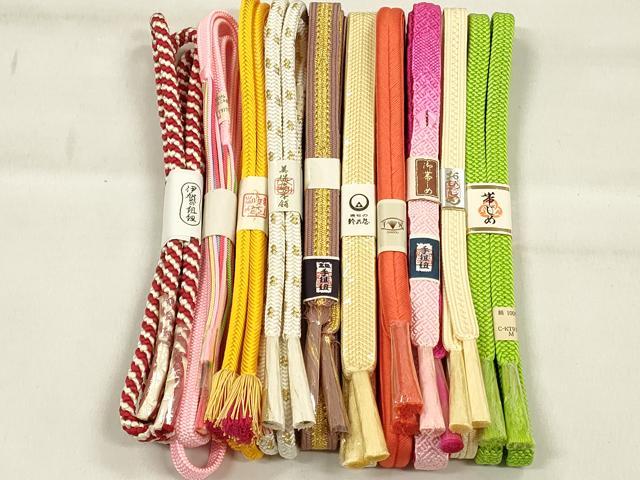 平和屋着物●和装小物　帯締め10本セット　礼装用　高麗組　笹浪組　奈良組　大和組　金糸　鈴乃屋扱い　逸品　未使用　CABK5072qe