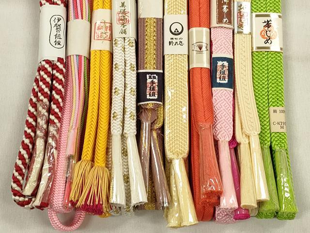 平和屋着物●和装小物　帯締め10本セット　礼装用　高麗組　笹浪組　奈良組　大和組　金糸　鈴乃屋扱い　逸品　未使用　CABK5072qe