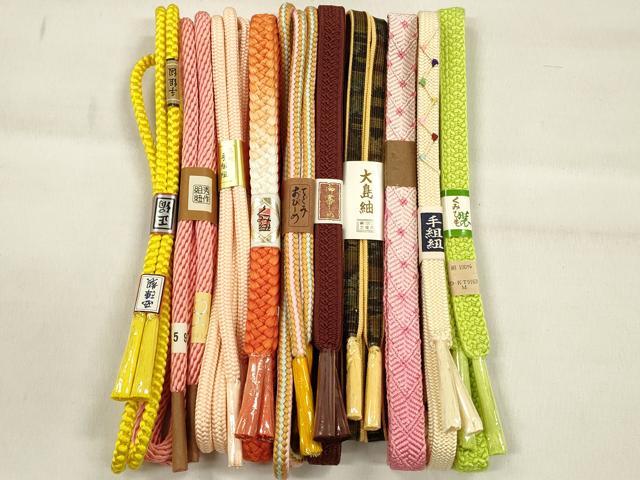 平和屋着物●和装小物　帯締め10本セット　高麗組　丸源氏組　大島紬　逸品　未使用　CABK5075qe
