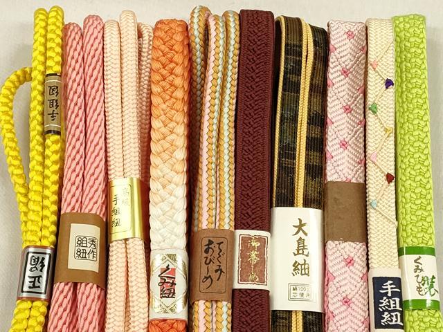 平和屋着物●和装小物　帯締め10本セット　高麗組　丸源氏組　大島紬　逸品　未使用　CABK5075qe