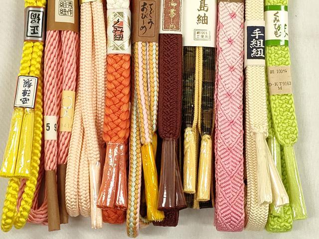 平和屋着物●和装小物　帯締め10本セット　高麗組　丸源氏組　大島紬　逸品　未使用　CABK5075qe