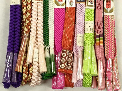 平和屋着物●和装小物　帯締め10本セット　高麗組　笹浪組　金糸　大丸扱い　逸品　未使用　CABK5077qe