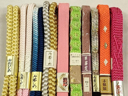 平和屋着物●和装小物　帯締め10本セット　礼装用　高麗組　唐組　奈良組　金糸　逸品　未使用　CABK5079qe
