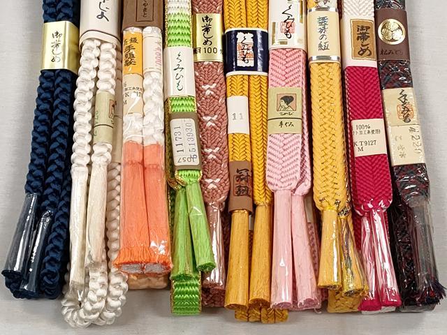 平和屋着物●和装小物　帯締め10本セット　冠組　笹浪組　唐組　平源氏組　めいくやまと　金銀糸　逸品　未使用　CABK5081qe