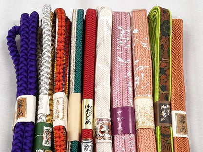 平和屋着物●和装小物　帯締め10本セット　礼装用　冠組　笹浪組　金銀糸　さが美扱い　逸品　未使用　CABK5082qe