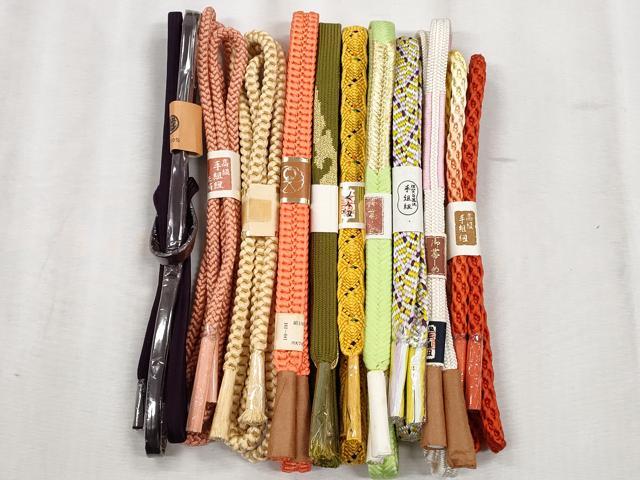 平和屋着物●和装小物　帯締め10本セット　高麗組　唐組　大和組　金糸　三越扱い　逸品　未使用　CABK5084qe