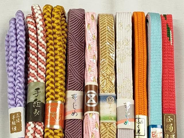 平和屋着物●和装小物　帯締め10本セット　礼装用　高麗組　笹浪組　金銀糸　そごう扱い　逸品　未使用　CABK5085qe