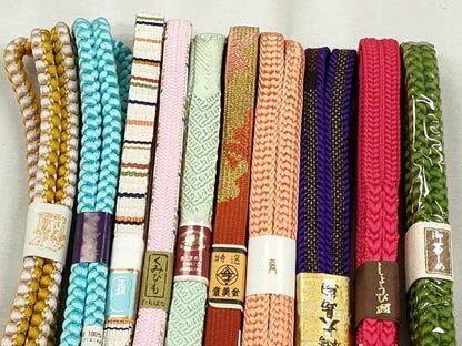平和屋着物●和装小物　帯締め10本セット　高麗組　大島紬　金糸　さが美扱い　逸品　未使用　CABK5086qe