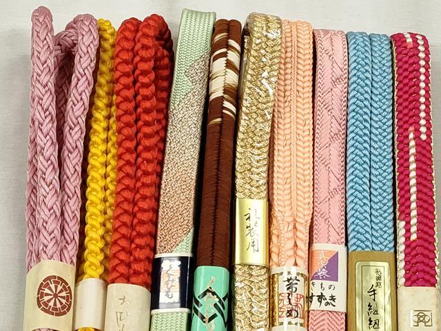 平和屋着物●和装小物　帯締め10本セット　礼装用　高麗組　大和組　金糸　逸品　未使用　CABK5087qe