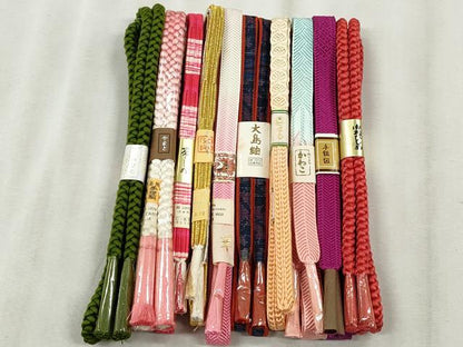平和屋着物●和装小物　帯締め10本セット　礼装用　笹浪組　大島紬　金銀糸　やまと誂製　逸品　未使用　CABK5088qe
