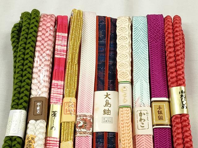 平和屋着物●和装小物　帯締め10本セット　礼装用　笹浪組　大島紬　金銀糸　やまと誂製　逸品　未使用　CABK5088qe