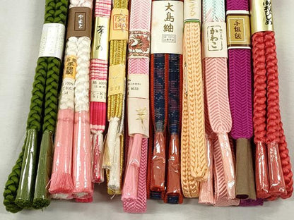 平和屋着物●和装小物　帯締め10本セット　礼装用　笹浪組　大島紬　金銀糸　やまと誂製　逸品　未使用　CABK5088qe
