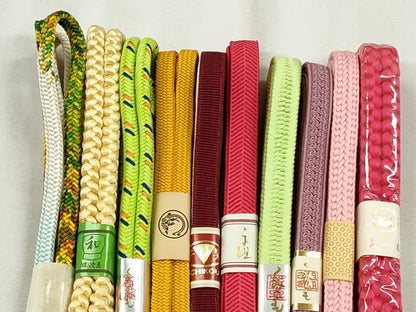 平和屋着物●和装小物　帯締め10本セット　笹浪組　奈良組　金糸　逸品　未使用　CABK5089qe