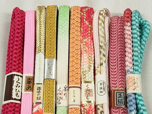平和屋着物●和装小物　帯締め10本セット　礼装用　高麗組　大和組　金銀糸　長尺　逸品　未使用　CABK5090qe
