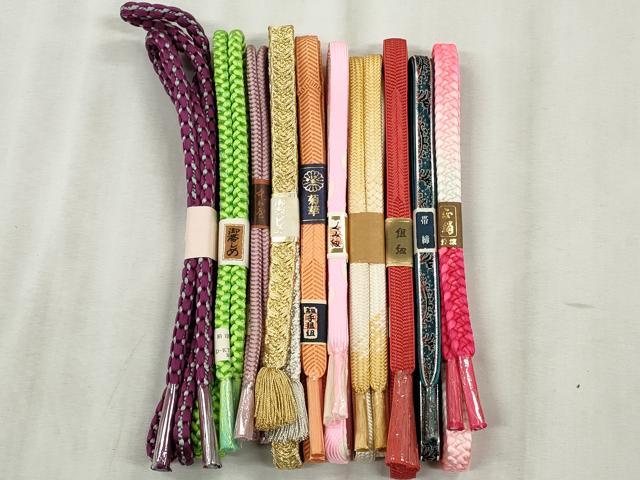 平和屋着物●和装小物　帯締め10本セット　礼装用　笹浪組　角八つ組　金銀糸　逸品　未使用　CABK5091qe