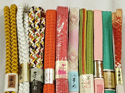 平和屋着物●和装小物　帯締め10本セット　高麗組　金糸　逸品　未使用　CABK5092qe