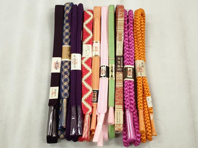 平和屋着物●和装小物　帯締め10本セット　佐賀錦　唐組　笹浪組　奈良組　金糸　逸品　未使用　CABK5093qe