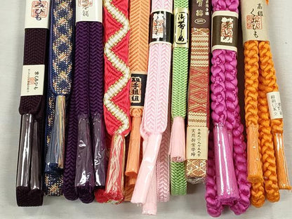 平和屋着物●和装小物　帯締め10本セット　佐賀錦　唐組　笹浪組　奈良組　金糸　逸品　未使用　CABK5093qe