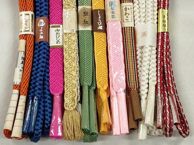 平和屋着物●和装小物　帯締め10本セット　礼装用　笹浪組　金銀糸　逸品　未使用　CABK5094qe
