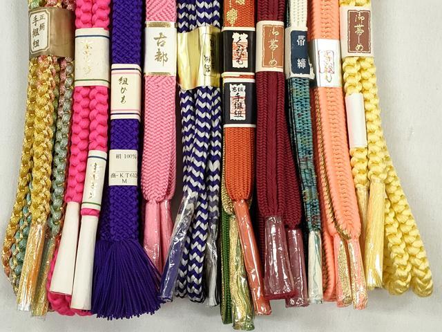 平和屋着物●和装小物　帯締め10本セット　高麗組　丸源氏組　金糸　逸品　未使用　CABK5097qe