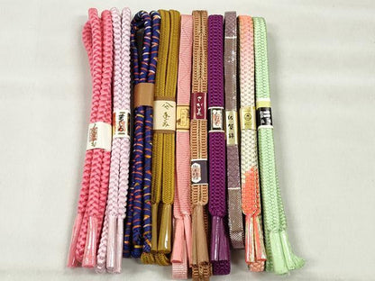 平和屋着物●和装小物　帯締め10本セット　佐賀錦　冠組　鴨川組　金糸　さが美扱い　逸品　未使用　CABK5098qe