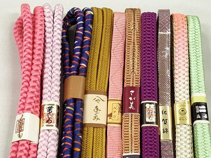 平和屋着物●和装小物　帯締め10本セット　佐賀錦　冠組　鴨川組　金糸　さが美扱い　逸品　未使用　CABK5098qe