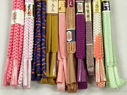 平和屋着物●和装小物　帯締め10本セット　佐賀錦　冠組　鴨川組　金糸　さが美扱い　逸品　未使用　CABK5098qe
