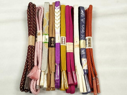 平和屋着物●和装小物　帯締め10本セット　礼装用　冠組　大和組　金銀糸　逸品　未使用　CABK5101qe
