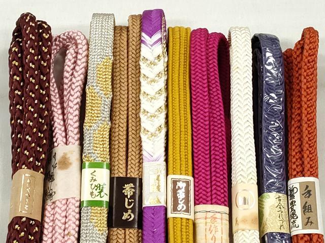平和屋着物●和装小物　帯締め10本セット　礼装用　冠組　大和組　金銀糸　逸品　未使用　CABK5101qe