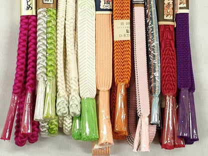 平和屋着物●和装小物　帯締め10本セット　高麗組　笹浪組　鴨川組　銀糸　逸品　未使用　CABK5102qe