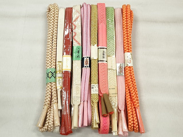 平和屋着物●和装小物　帯締め10本セット　礼装用　高麗組　奈良組　金糸　逸品　未使用　CABK5103qe