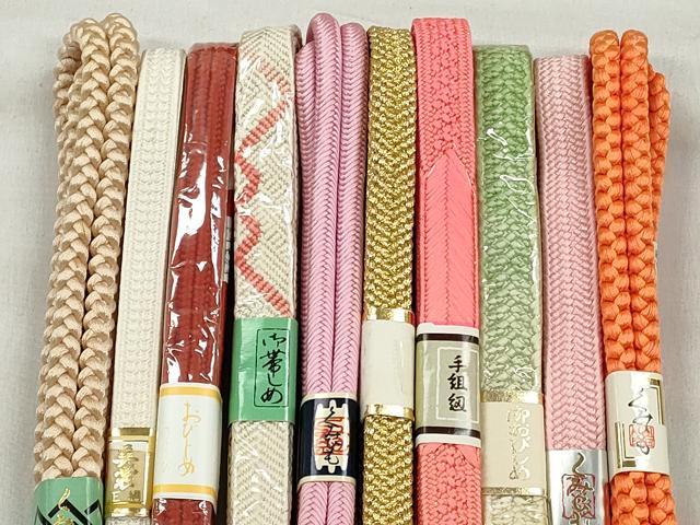 平和屋着物●和装小物　帯締め10本セット　礼装用　高麗組　奈良組　金糸　逸品　未使用　CABK5103qe