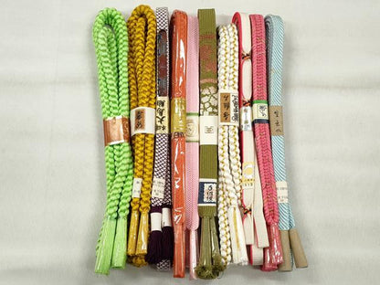 平和屋着物●和装小物　帯締め10本セット　礼装用　高麗組　笹浪組　大島紬　金糸　逸品　未使用　CABK5105qe