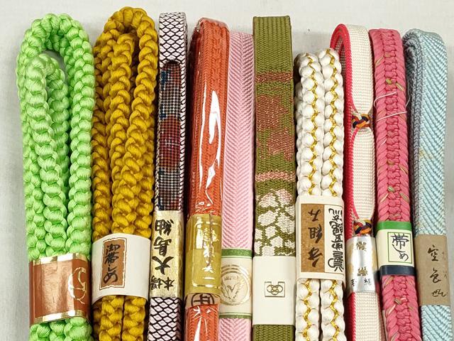 平和屋着物●和装小物　帯締め10本セット　礼装用　高麗組　笹浪組　大島紬　金糸　逸品　未使用　CABK5105qe