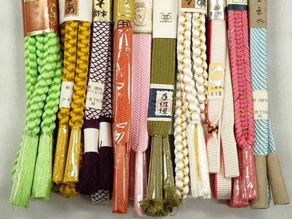 平和屋着物●和装小物　帯締め10本セット　礼装用　高麗組　笹浪組　大島紬　金糸　逸品　未使用　CABK5105qe